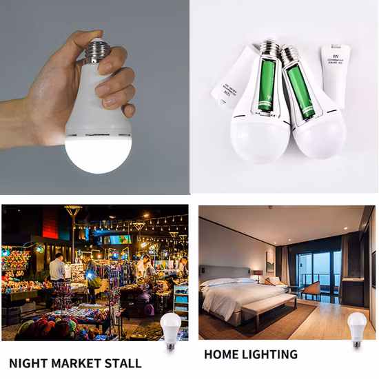 Оптовая торговля 5W 7W 9W 15W E27 SMD аккумуляторная аварийная интеллектуальная светодиодная лампа